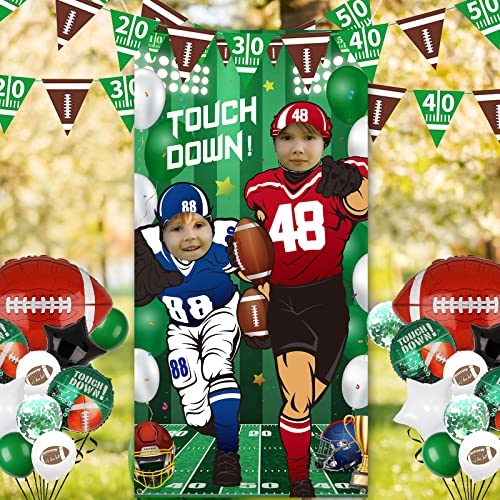 Football Party Decorations Football Photo Banner Booth Prop Soccer Backdrop for Party Sport Photo Door Cover Picture Frame...