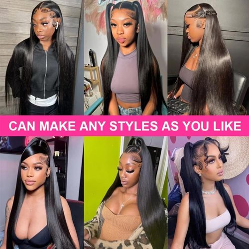 MsSunlight 13x6 Lace Front Wigs Human Hair HD Transparent Wig Deep Part Straight Human Hair Wigs 180% Density Wig 30 Inch Lace Front Wigs for Women Real Human Hair