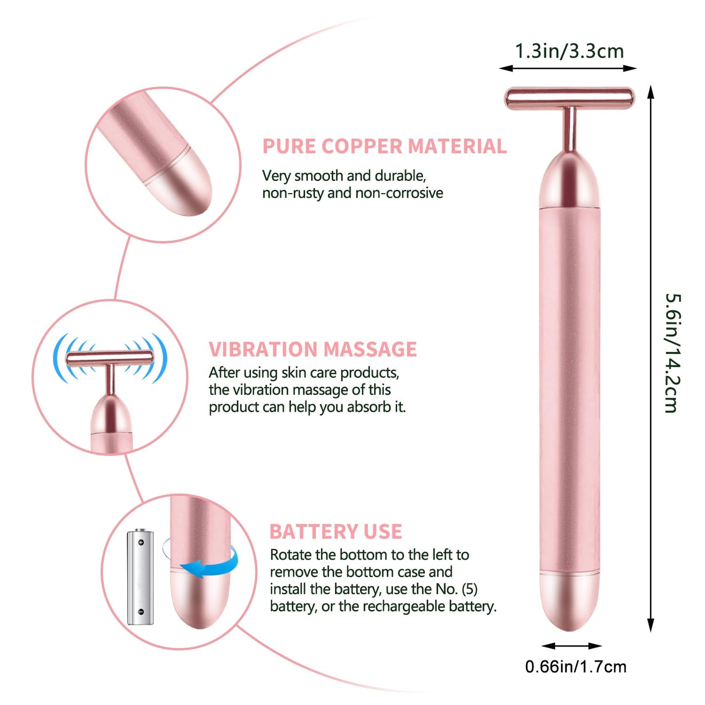 Face Massage Tool Electri Facial Lifting Toning Sculpting Device T Shape Beauty Bar Mini Microcurrent Vibration Massager Wand Fa