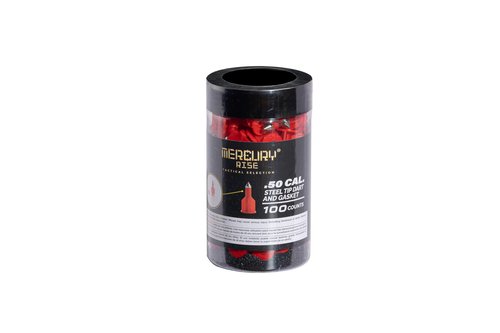 Mercury Rise Steel Tip Dart and Gasket (100 Count, .50 Cal Steel Tip Darts and Gaskets)