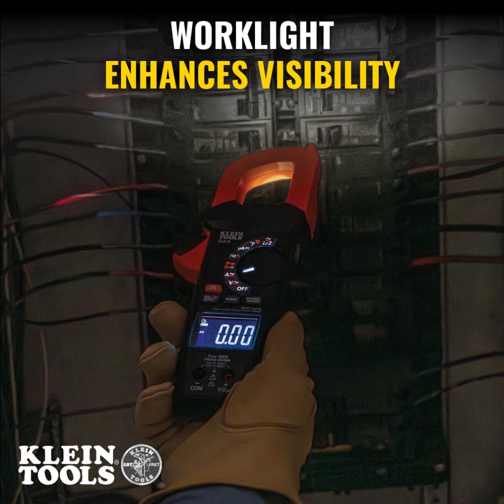 Klein Tools CL810 Digital Clamp Meter, Auto Ranging TRMS, AC/DC Volt/Current, LoZ, Continuity, Frequency, Capacitance, NCVT, Temp, More 1000V, Flashlight