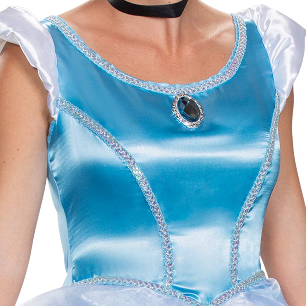 Disguise womens Cinderella Costume, Official Disney Princess Cinderella Deluxe Dress Adult Sized Costumes, Blue, Medium 8-10 US