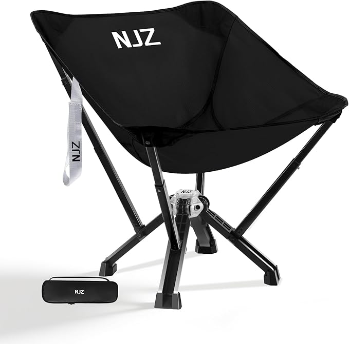 NJZ Folding Outdoor Chair — Easy Outdoor Comfort, Simple One-Piece Design, Stable Aluminum Frame, Relaxed Seating for Back...