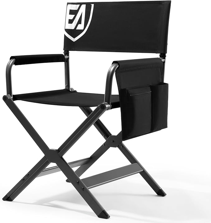 EVER ADVANCED Aluminum Lightweight Directors Chair Foldable, Folding Studio Movie Chairs Camping Event Vendor Chair, 19" S...