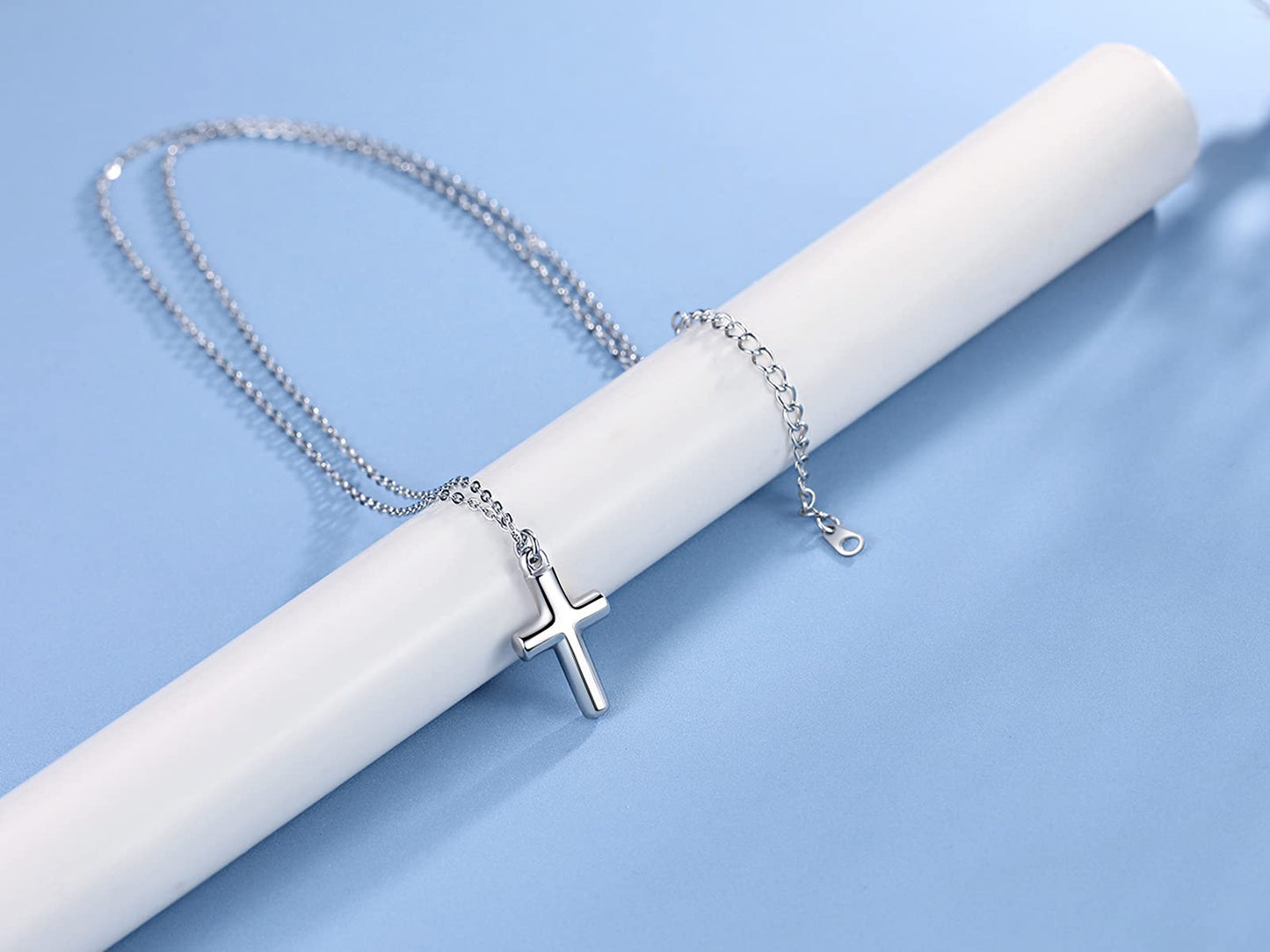 XOYOYZU Tiny Cross Pendant Necklace for Women Simple Cross Necklaces Mothers Day Birthday Gifts for Women (Card cross)