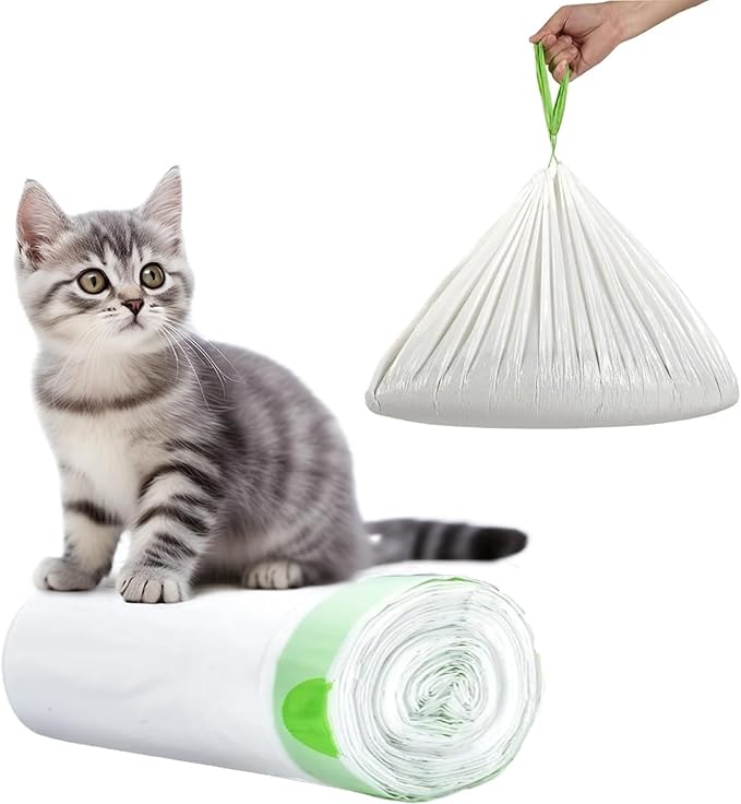 60 Count Miwow Cat Litter Box Liners for MeoWant MW-SC01、MW-SC02, Leak-Proof & Odor-Proof Litter Box Liners Replacement Waste Bags, Compatible for Meowant and More Automatic Litter Box (3 Rolls)