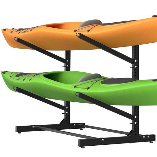 TPHUC Adjustable Kayak Rack, Sup Storage Stand, Weatherproof Canoe Holder, Heavy Duty Paddleboard Bracket, Anti-Rust Surfboard Bracket, Kayak Wall Mount for Outdoor Organizer - 2 Levels