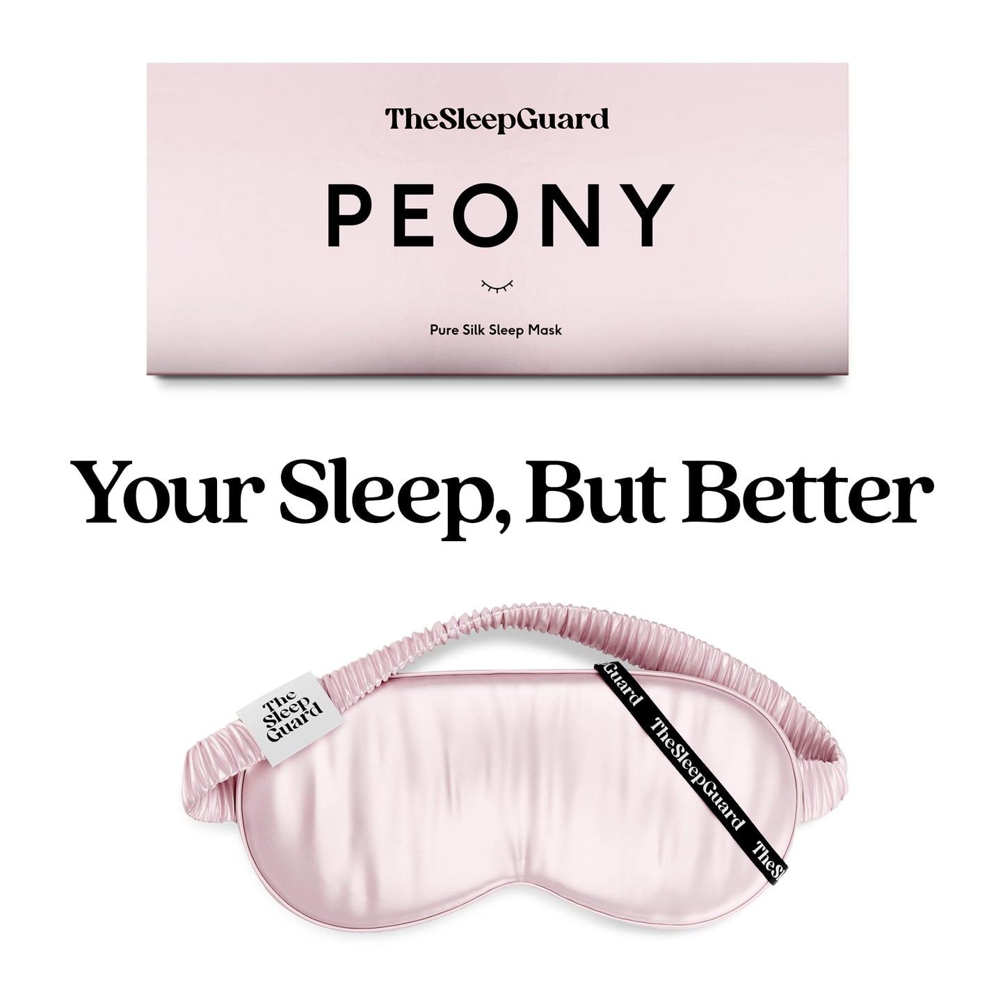 TheSleepGuard Pure Silk Sleep Mask [100% 6A Mulberry Silk, 22 Momme] Light Blocking Travel Essentials. Eye Masks for Sleeping. Black Oeko-Tex Blindfold. Eye Covers for Men & Women