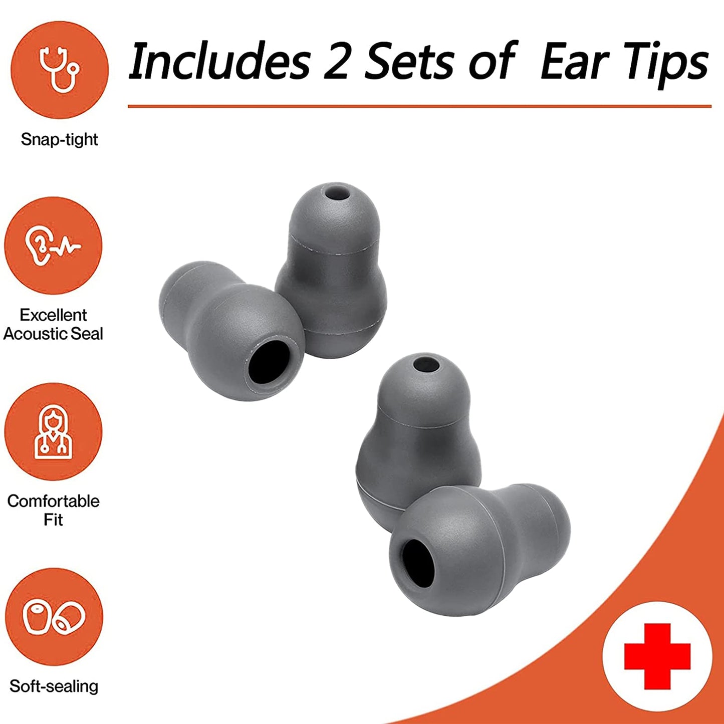 Replacement Accessories Kit Fits Classic 3 Cardiology 3 & Cardiology 4 for Littman Stethoscope Replacement Parts & Stethoscope Bell Cover Diaphragm and Eartips Earbud Replacement Parts (grey)