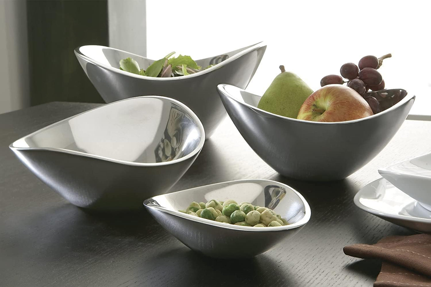 Nambé Grande Butterfly Bowl, 16-Inch Elongated Sculptural Serveware with Winged Curves – Modern Decorative Alloy Serving Bowl & Centerpiece for Dining Table, Buffet, or Home Décor & Entertaining