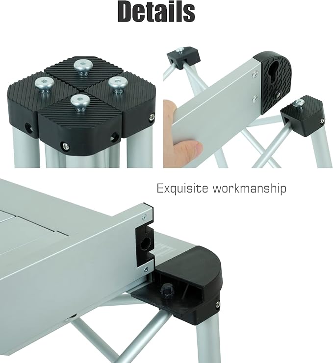 iClimb Lightweight Stable Alu. Folding Square Table Roll Up Top with Carry Bag for Camping Picnic Backyards BBQ Camp Kitchen (Nature, S)