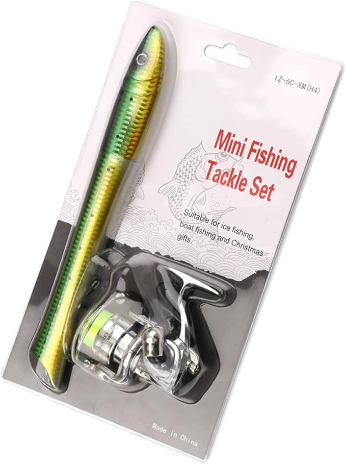 Portables Mini Pen Fishings Rod Spinnings Reel Castings Poles Telescopic Fish Shaped Fish Shaped Telescopic Spinnings Mini...