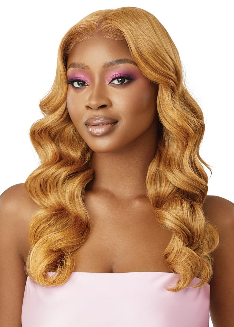 Outre Airtied 100% Fully Hand-Tied Wig - Human Hair Blend - Natural Body Wave 22 (OFF BLACK 1B)