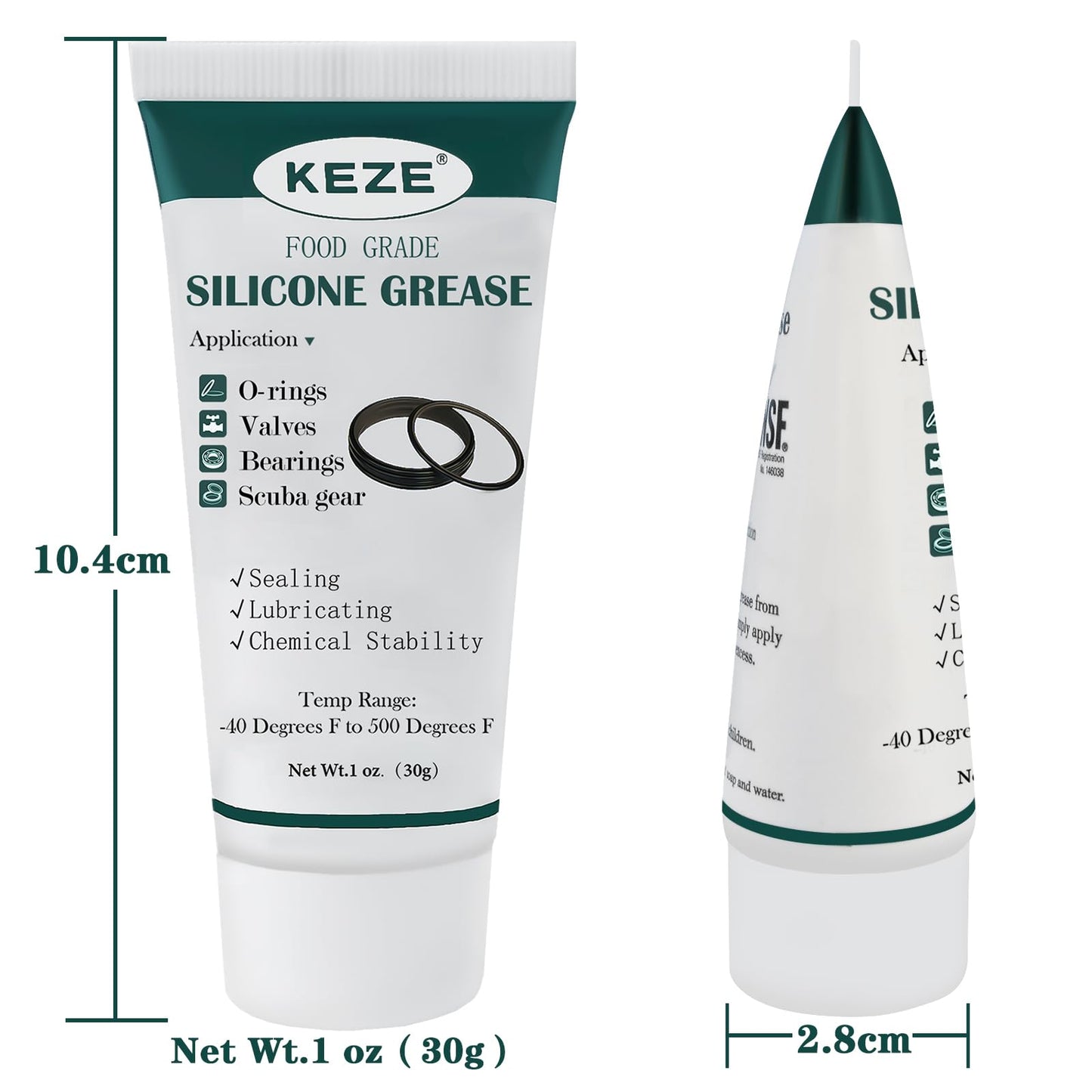 KEZE Silicone Grease Waterproof Food Grade Silicone Sealant Lubricant for Plumbers Valve Faucet O Rings 1 oz 3-Pack