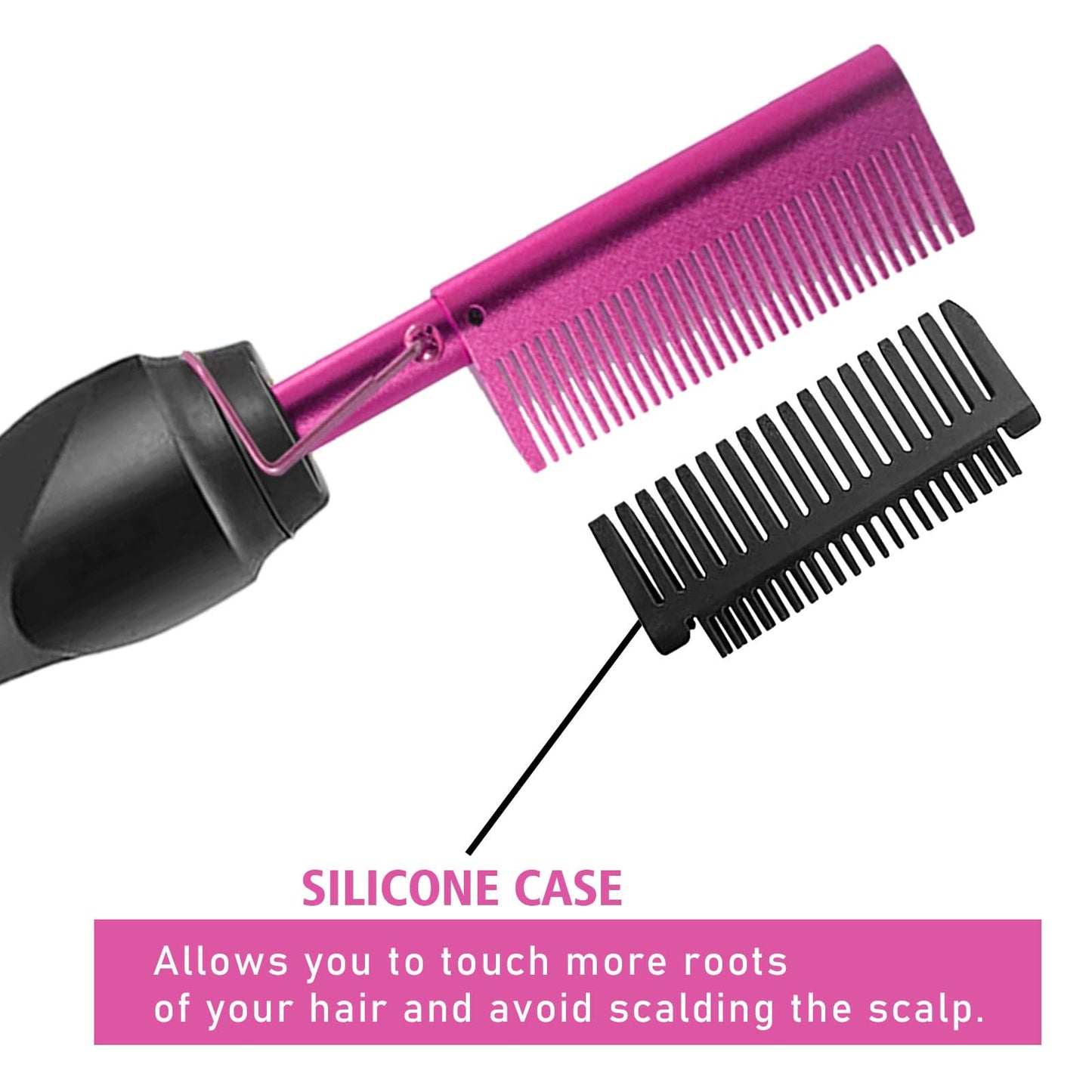 Hot Comb Hair Straightener for Natural Black Hair and Lace Front Wigs - Electric Heat Pressing Comb Set With Lace Melting Spray