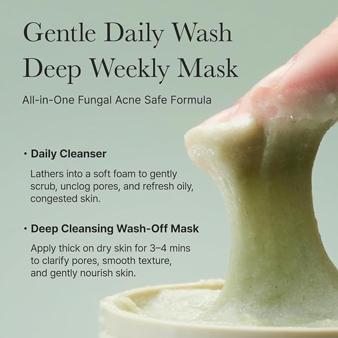 Arencia Korean Rice Mochi Face Cleanser - Face Wash, Gentle Scrub All in One for Deep Cleansing, Moisturizing, Pore Minimizing, Acne-Prone Skin, Removing Blackhead with Rice Water & Green Tea