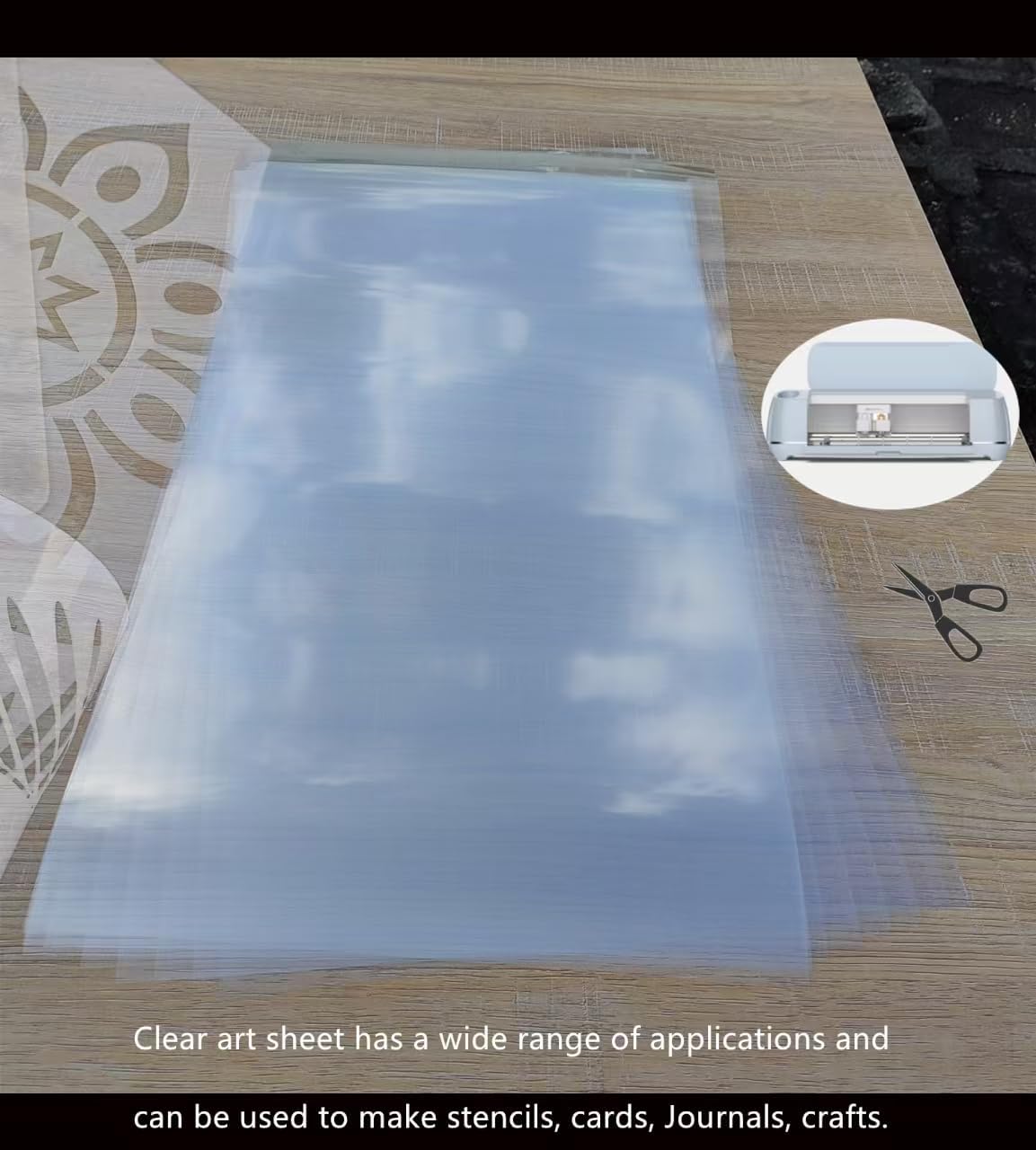 Transparent Blank Mylar Stencil Sheets for Cutting, 24" x 24" 10 mil/0.25mm Thick 5 Sheets.Gift, Acetate Template Material, Craft Plastic Sheets (24×24” /10 mil)