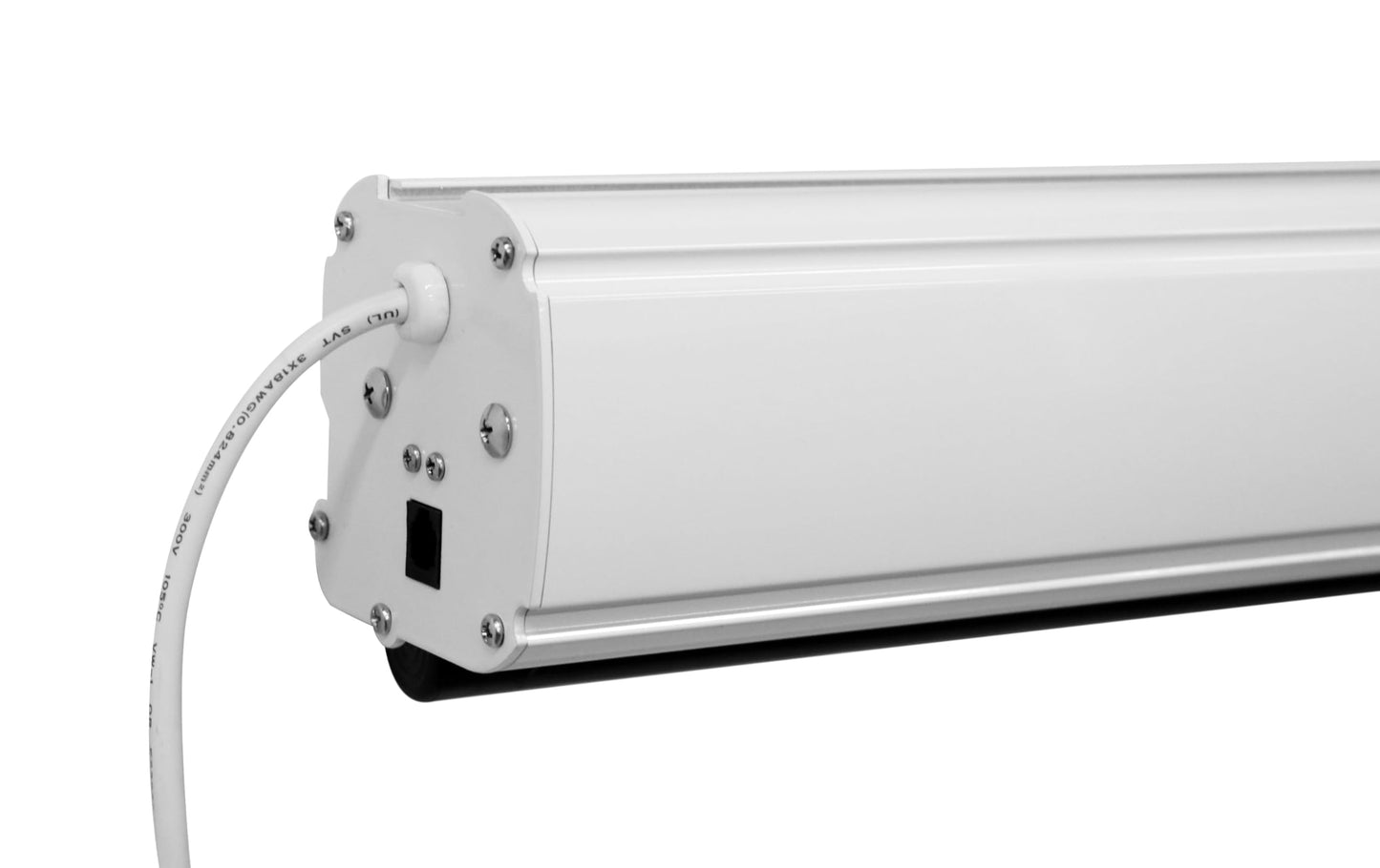 Motorized Electric Drop Down 4K/8K Projection Screen, 100" Diagonal 16:9 Matte White with White Aluminum Case Silver Ticket Products E169100