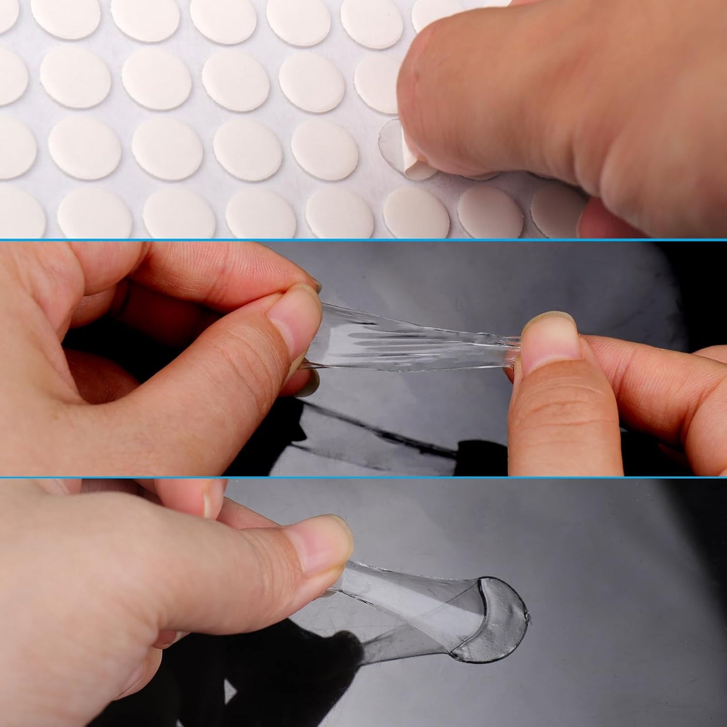 BUSOHA 350 PCS Double-Sided Adhesive Dots,Clear Removable Sticky Adhesive Putty,Round Acrylic No Trace Sticky Putty Waterproof Dot Stickers for Wall Hanging Festival Decoration (10mm)
