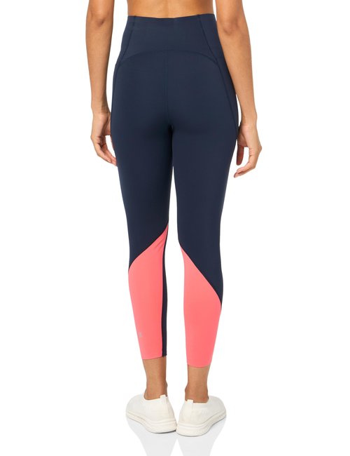 Sweaty Betty Women's Power High Waist 7/8 Ultra Sculpt Workout Legging, Coralpink Navyblue, X-Small