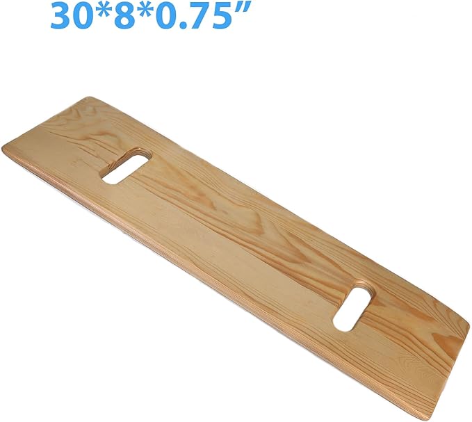 Slide Transfer Board with Handles,FSA Eligible,Made of Heavy-Duty Wood,Mobility Aid for Senior and Handicap,Load Capacity Up to 500 lbs (30 * 8 * 0.75)