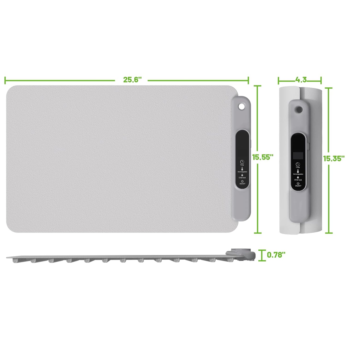 Food Warming Mat Electric Tray: YTLAD Silicone Heating Pad with 6 Level Adjustable Temperature and 5 Hours Timer & Family Lock, Foldable Food Warmers for Parties, Daily Use (Grey, 25.6" x 15.55")