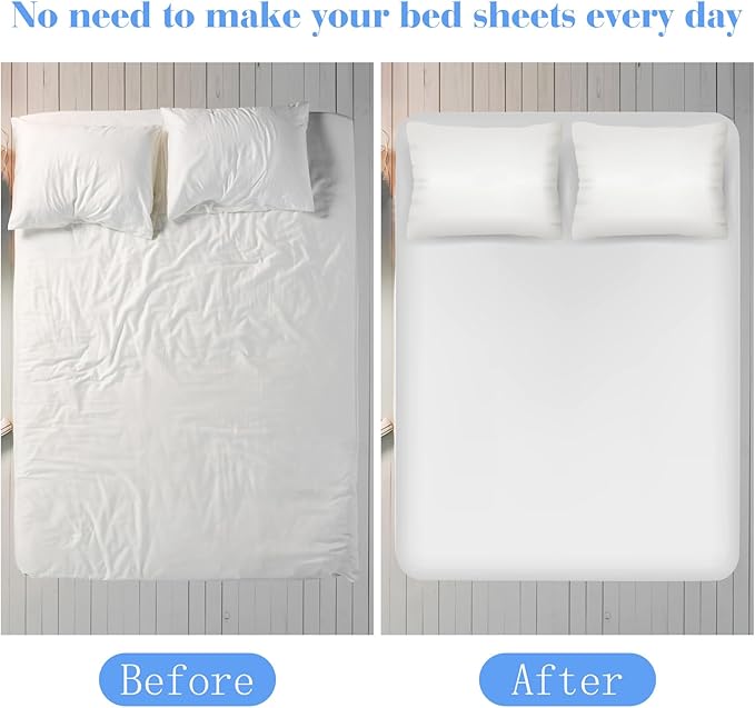 Morcheiong Bed Sheet Fasteners Straps - 4 Pack Adjustable Bed Sheet Holder Strap for Bedding Stays Bedsheet Tie Downs - White