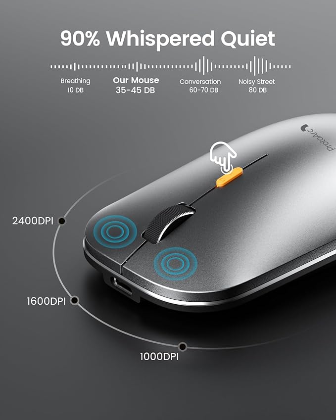 ProtoArc Backlit Bluetooth Keyboard Mouse for Mac, KM110-A Wireless Aluminum Keyboard and Mouse for Mac, Full Size, Multi-Device, Rechargeable, for MacBook Pro/Air, iPad, iMac - Space Gray