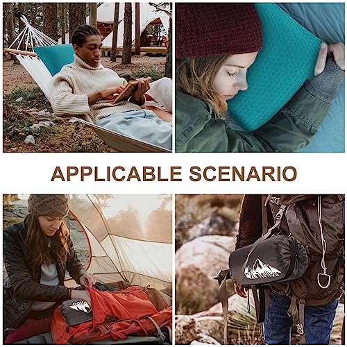 Ivellow Memory Foam Travel Pillow Compressible Camping Pillow for Sleeping Shredded Memory Foam Pillow Compact Firm Suppor...