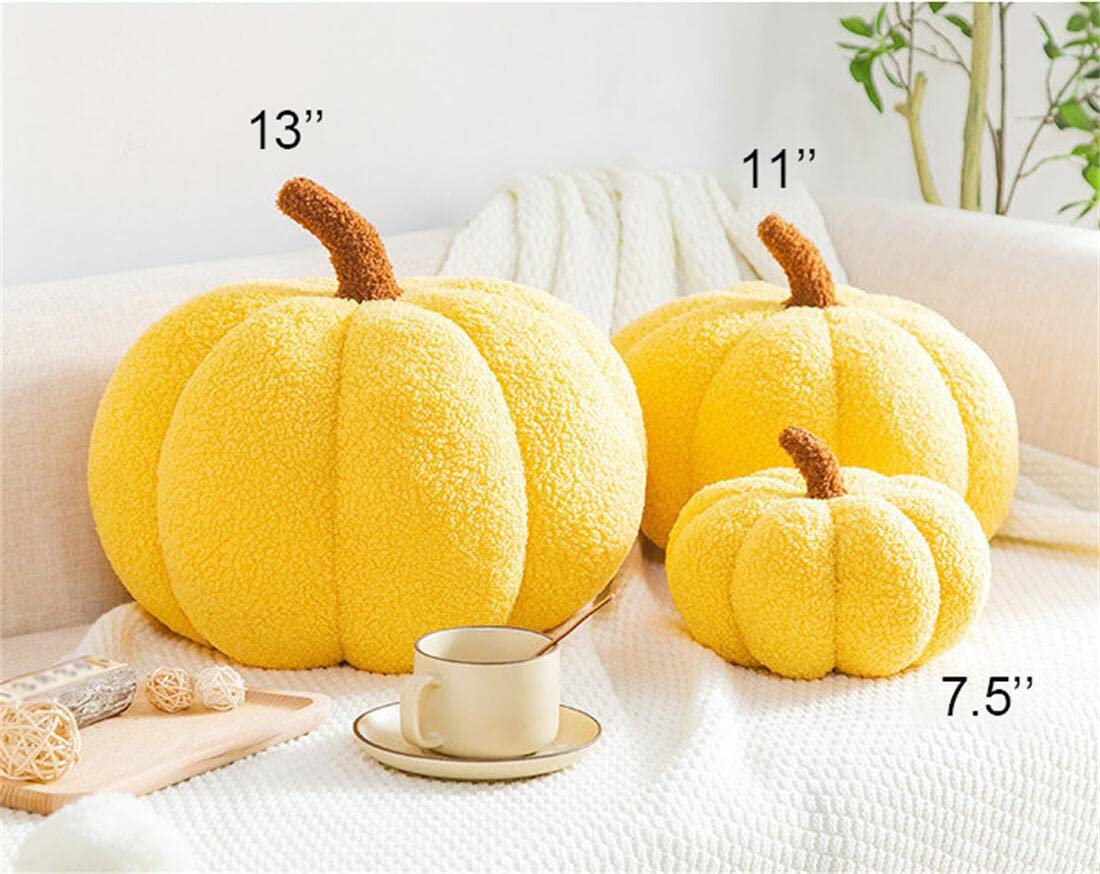 Pumpkin Pillow,Pumpkin Shaped Throw Pillow Cushion, Pumpkin Plush Floor Pillow,Pumpkin Pillow Decor ,Halloween Pumpkin Decorative Pillow Cushion for Home Decor Halloween Party Favors (7.5'', White)