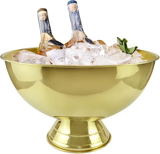 12L Stainless Steel Ice Bucket - Insulated Cooler for Parties Cocktails Wine and Champagne - Perfect for Home Restaurant H...