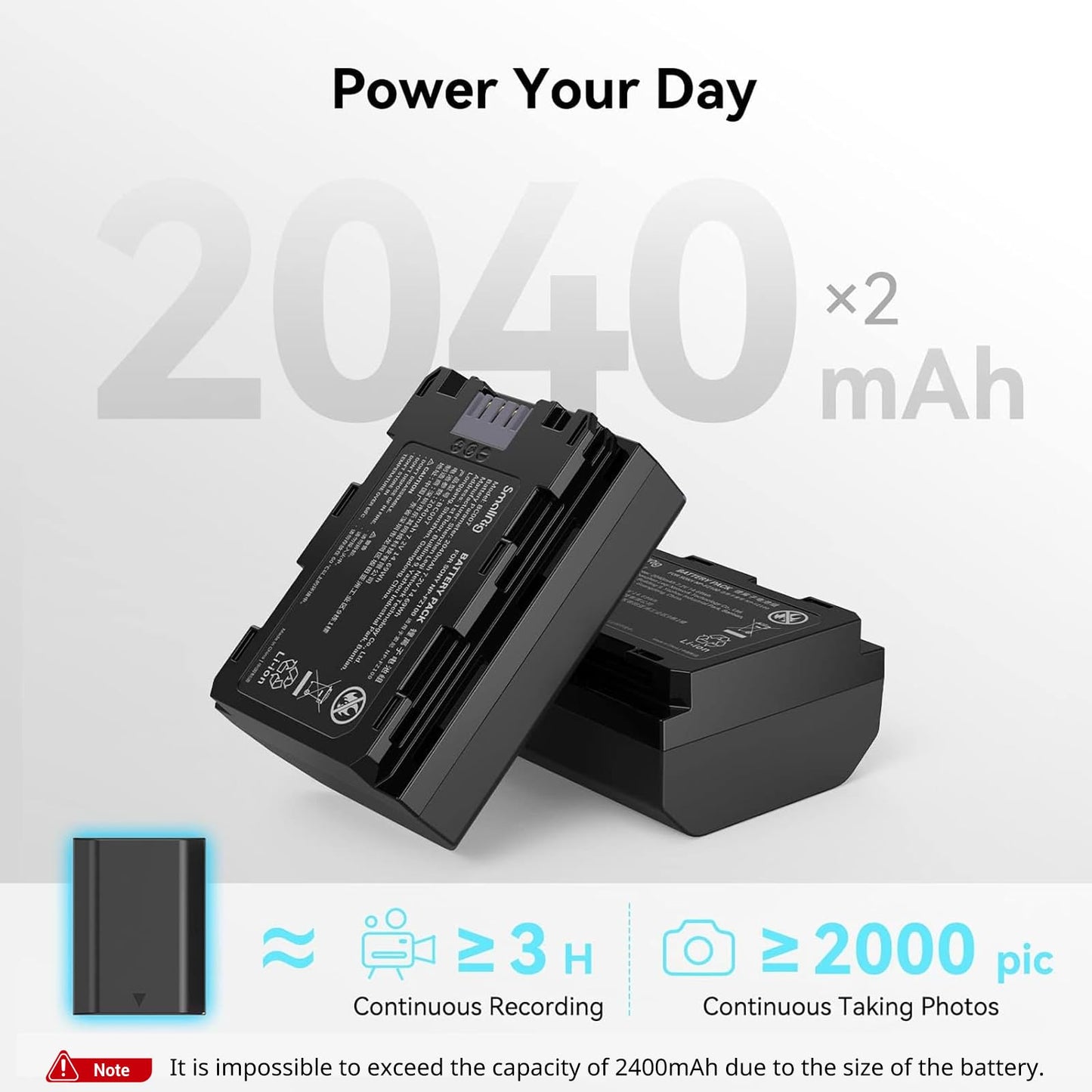 Smallrig Replacement Camera Battery Charger Set For Np-Fz100 A7 Iv, A7R V, A7S Iii, Double Slot Battery Charger For Sony A7R Iv,