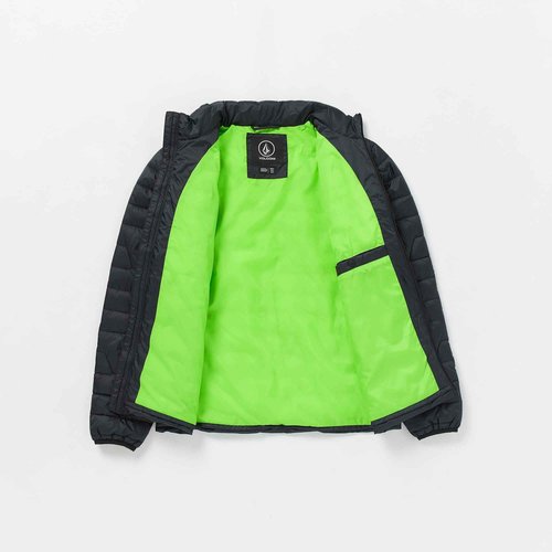 Volcom Men's Weestone Puff Lightweight Mock Neck Zip Jacket Black Small