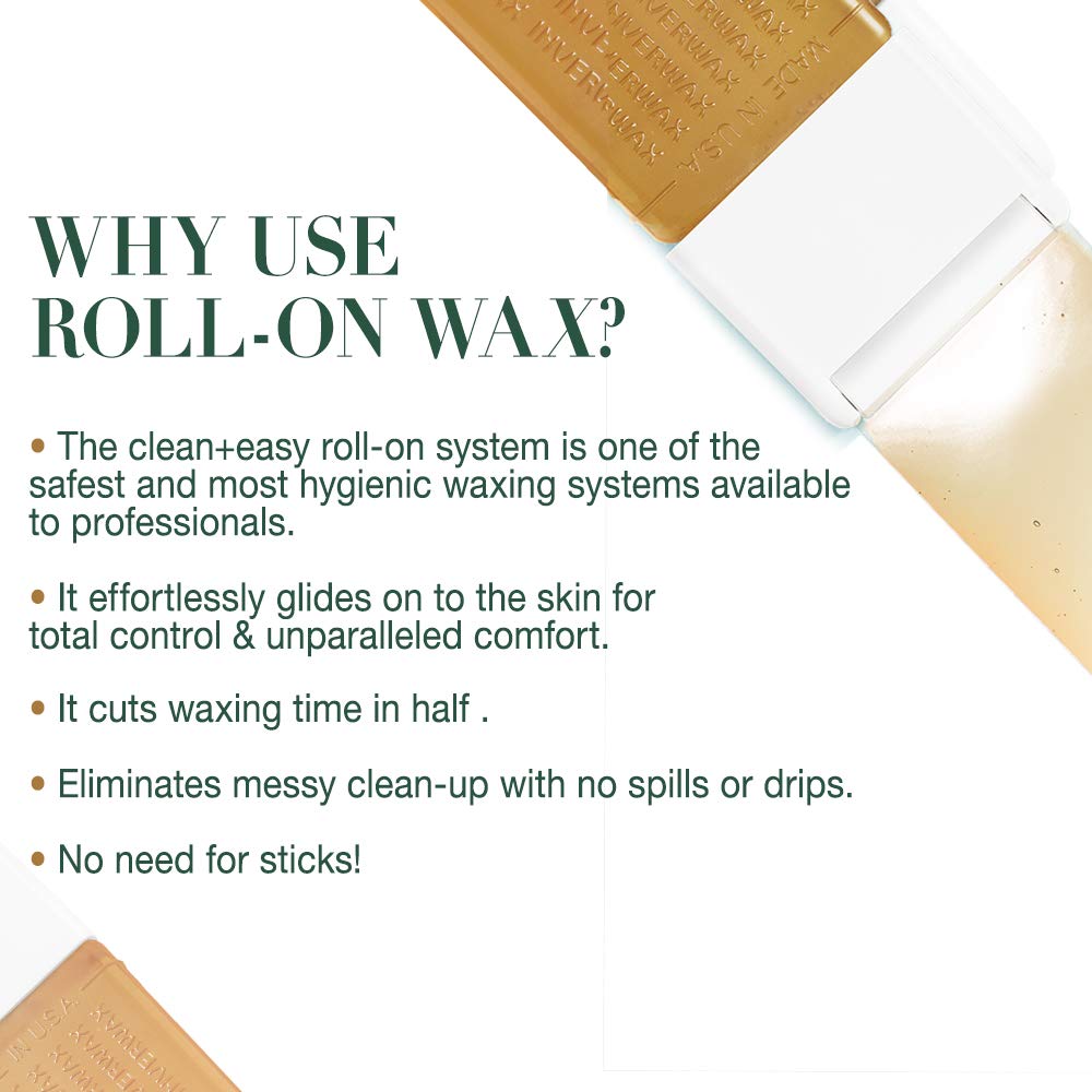 Clean + Easy Large (Leg) Sensitive Roll-On Wax Refill, For Hygienic Facial And Body Hair Removal Treatment, Great for Sensitive