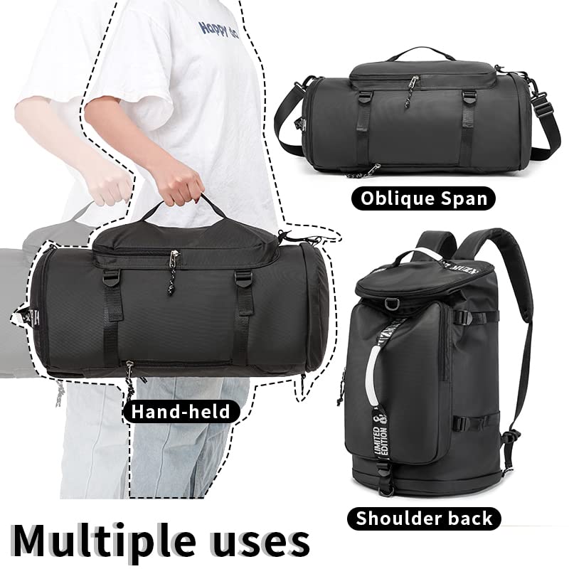 FUNYAGO Gym Duffle Bag Waterproof black Laptop Backpack Suitable for Hiking, Fishing, Travel 40L Large Capacity Trendy Coo...