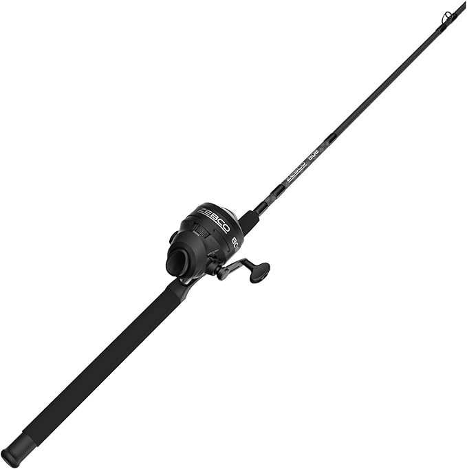 Zebco 808 Spincast Reel and Fishing Rod Combo, 7-Foot Durable Z-Glass Rod with Extended EVA Rod Handle, Quickset Anti-Reve...