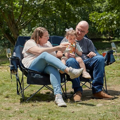 Timber Ridge Double Camping Chair, Heavy Duty Outdoor Folding Camp Couch, Loveseat Camping Chairs Perfect for Campsites, P...