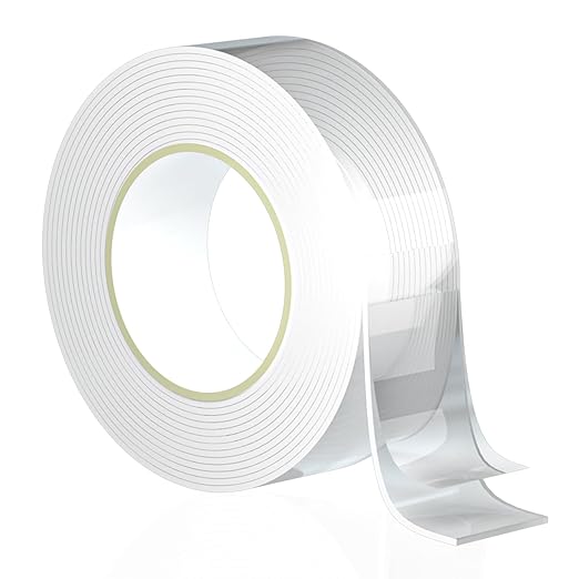 Mega Roll Heavy Duty Double Sided Tape 196 Inch, Extra Strong Mounting Adhesive for Large Wall Art, Mirror, Whiteboard, No Damage Wall Tape Reusable & Removable for Holiday Décor