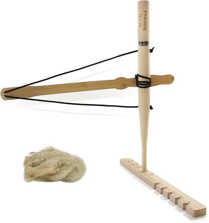 PSKOOK Bow Drill Kit Fire Starter, Primitive Wood, Survival Practice Friction Fire Tool for Scout Outdoor Activity Teachin...