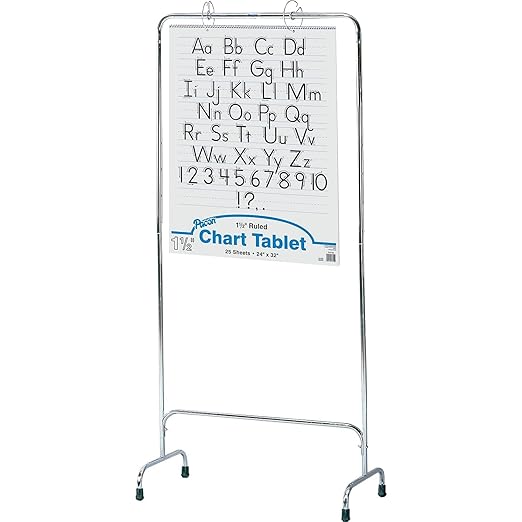 Pacon PAC74410 Chart Stand, Adjustable, Metal, Rubber Tipped Legs, 28" Wide, 1 Stand