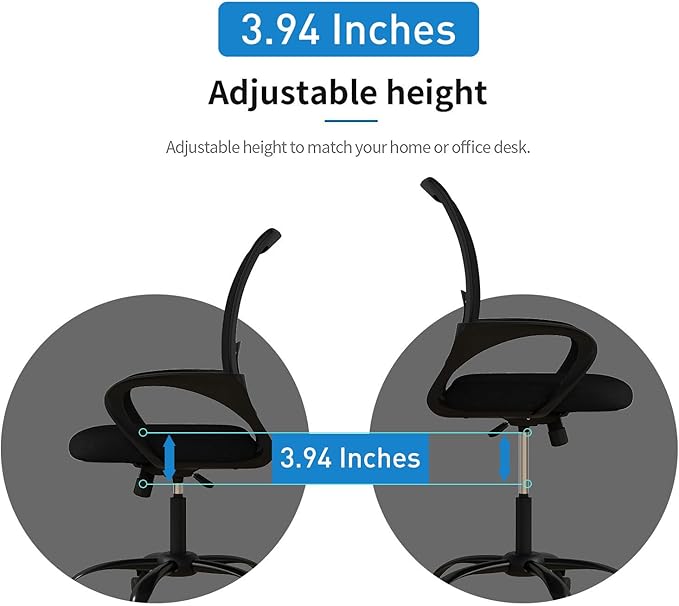 Bonzy Home Ergonomic Office Chairs Set of 4, Swivel Rolling Conference Room Chair, Mesh Computer Desk Chairs with Lumbar Support and Wheel, 4 Pack