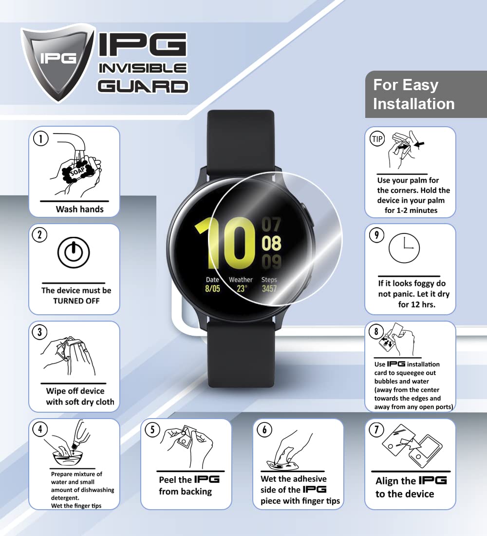 Ipg For Garmin Venu X1 Gps Smartwatch Hydrogel Screen Protector (2 Units) Invisible Hd Clear Film Anti Scratch Guard-Smooth/Self