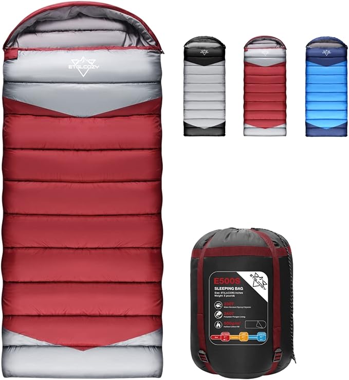 ETGLCOZY Sleeping Bag for Adults Cold Weather & Warm, Lightweight Backpacking Camping Hiking Essentials Gear for Kids 10-1...