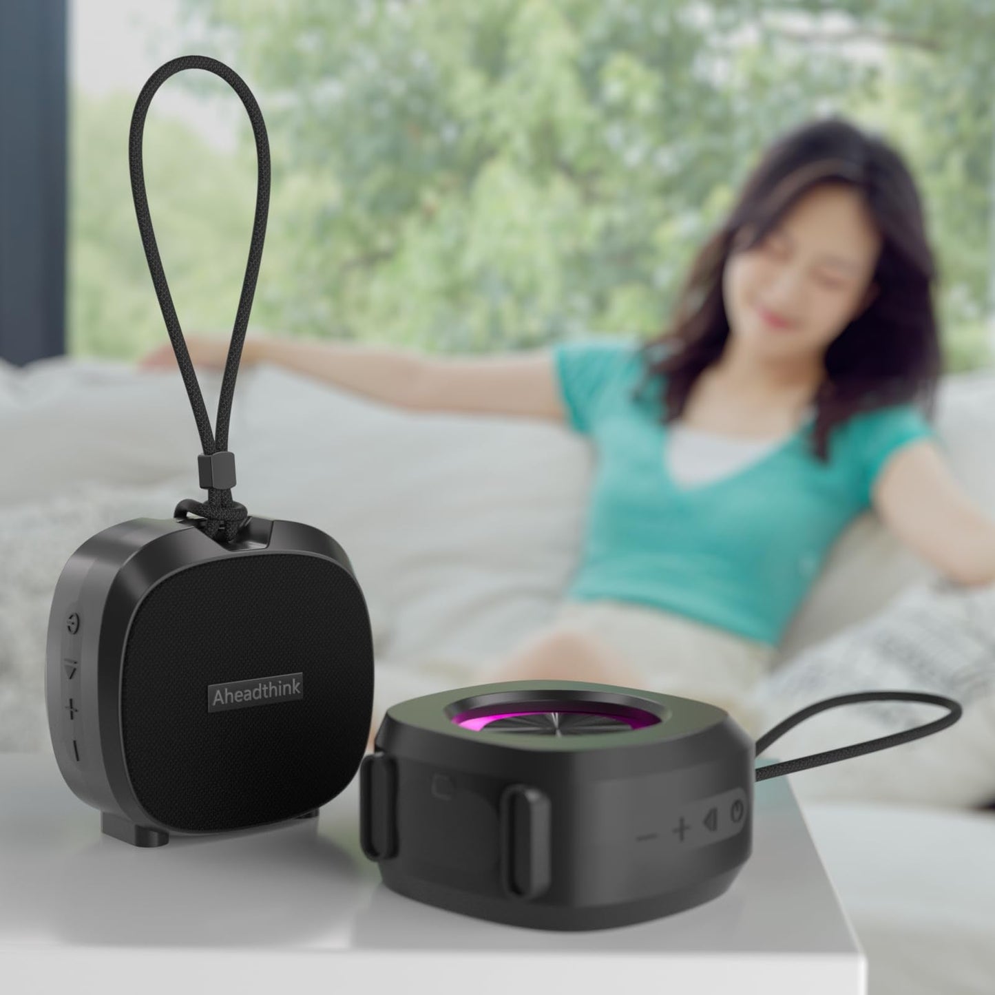 Bluetooth Speaker, Portable Wireless, Ipx5 Waterproof Speaker, Bluetooth 5, Rgb Color Lights, Loud Stereo Sound, Bass, Tws Pairi