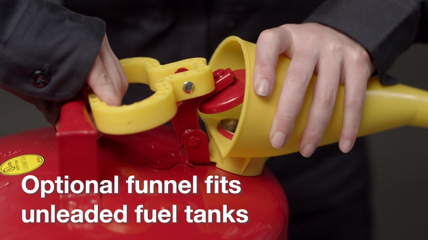 Eagle 5 Gallon Type I Yellow Safety Gas Can for Diesel with Flame Arrester, Self-Closing Lid, and F-15 Funnel, Made in the USA, Galvanized Steel Flammable Storage Can, UI50FSY