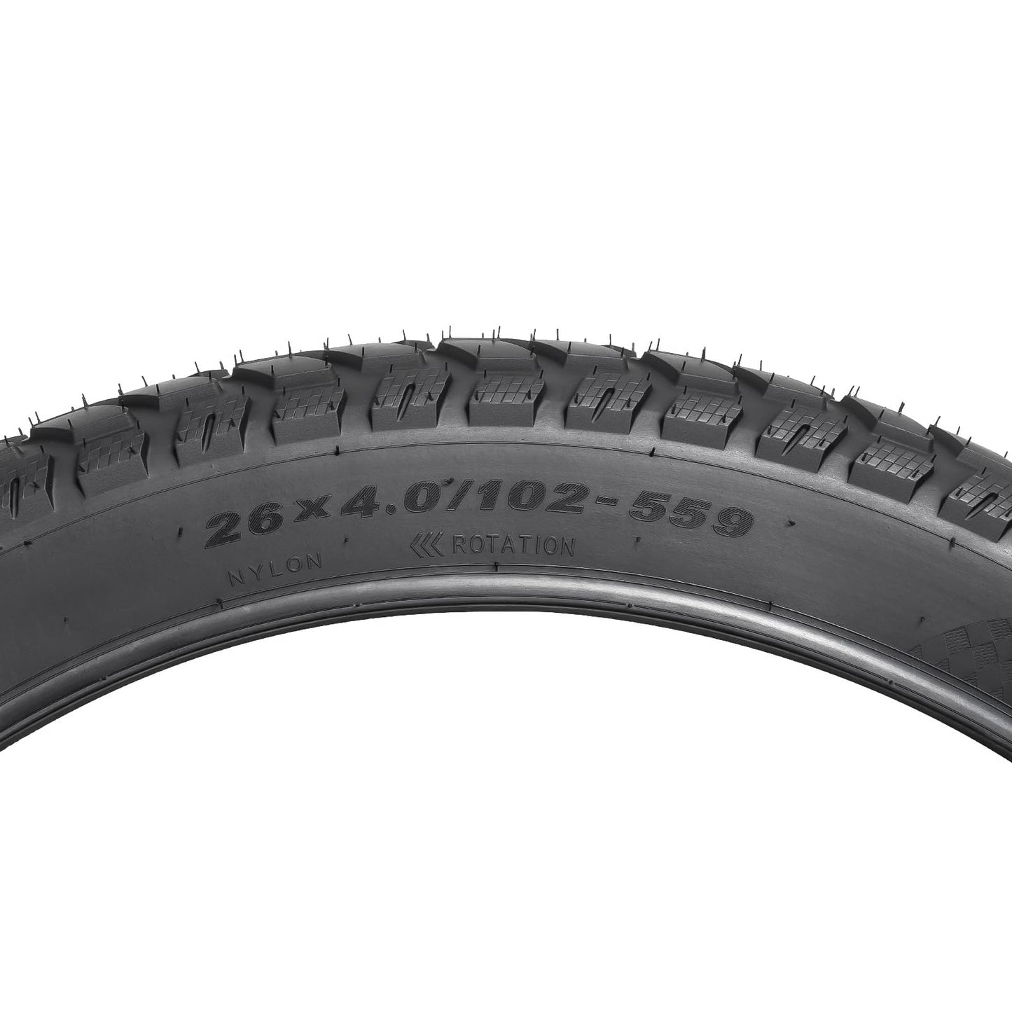 26x4 Fat E-Bike Tires-Heavy Duty, High-Performance 26 x 4.0/102-559 Compatible with 26x4.0 Electric Bike, MTB, Mountain, All-Terrain Directional Tread Bicycle Tires-2 Pcs (Y-1324)