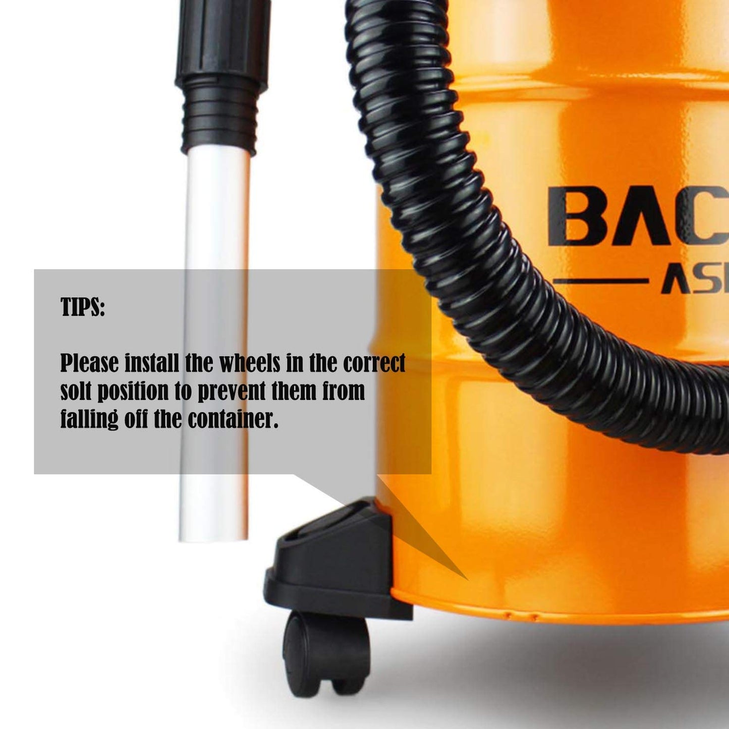 BACOENG Ash Vacuum Cleaner, 5.3 Gallon Ash Vacuum for Pellet Stoves, Wood Fireplace, Ash Vac Pellet Grill, Wood Stoves, Fire Pits