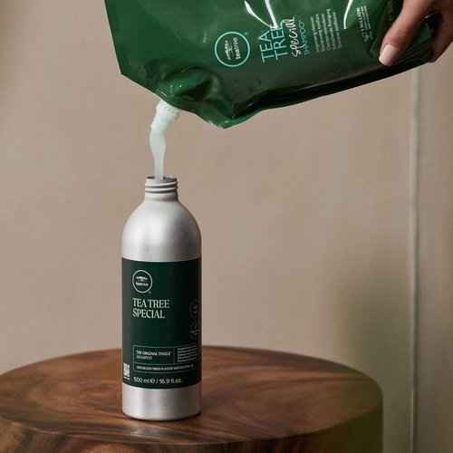 Bundle of Tea Tree Special Shampoo Aluminum Bottle, 16.9 oz + Tea Tree Special Shampoo Refill Pouch 33.8 fl. oz.
