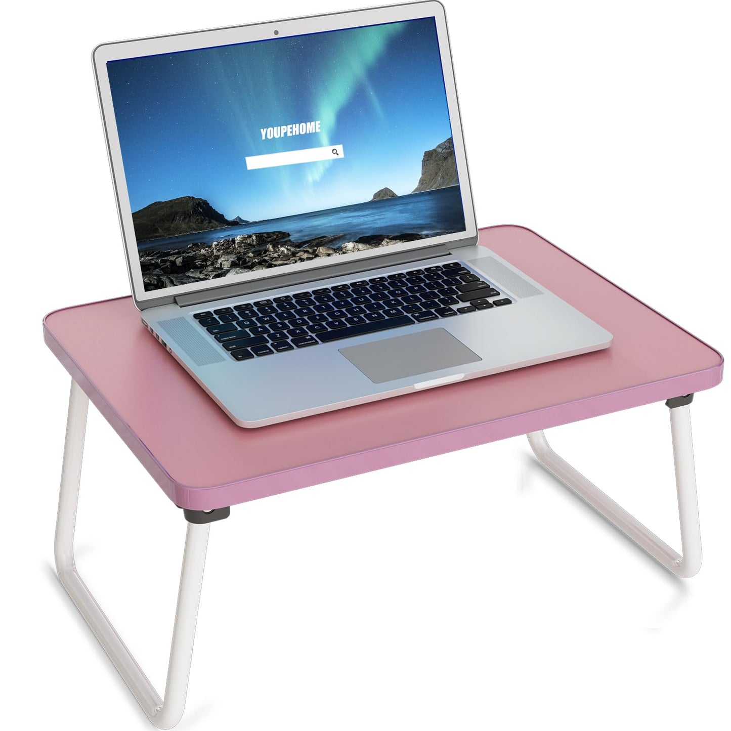 Foldable Lap Desks Laptop Tray for Bed or Couch,Portable Breakfast Serving Tray with Folding Legs,Lightweight Mini Table, Laptop Stand for Working, Reading and Writing,Pink