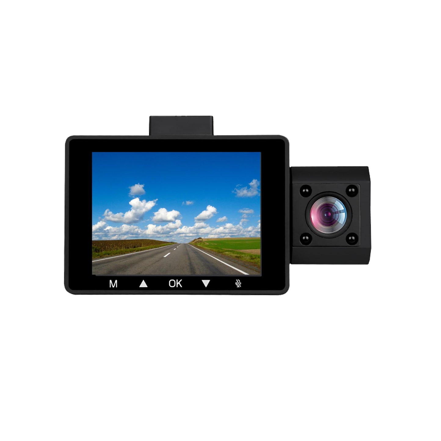 Mygekogear Scout Pro 2K 3-Channel Dash Cam Surveillance Edition With Front View, Cabin View, Rear View, App For Instant Video Ac